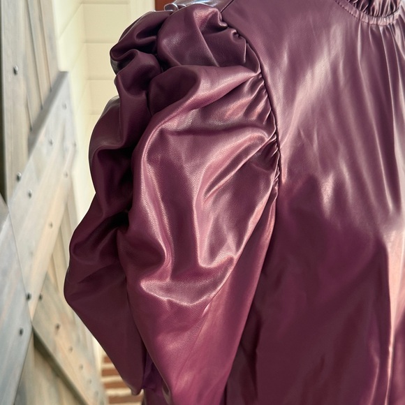 THML Deep Purple Puff Sleeve Blouse - Picture 5 of 6